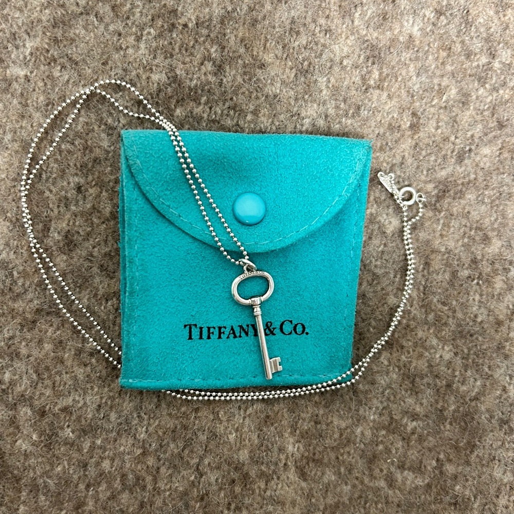 Authentic Tiffany & Co. Silver Key Pendant necklace